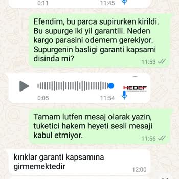 Heifer Marka Süpürgenin Garanti Kapsamı Sorunu