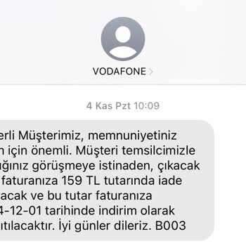 Vodafone'dan Haksız Ücretlendirme Ve İade Sorunu