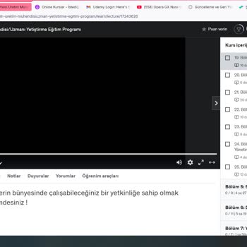 Udemy Video İlerleme Çubuğu Sorunu