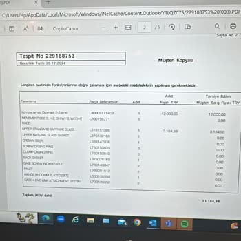 Tevfik Aydın Saat Fahiş Onarım Ücretleri Ve Yetersiz Müşteri Hizmeti