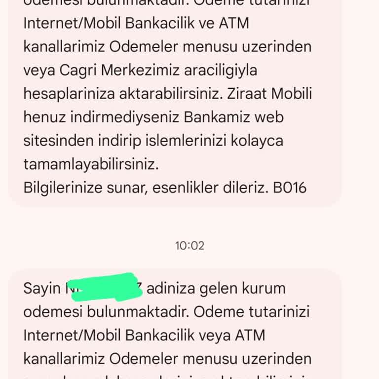 Ziraat Bankası'ndan Gelen Anlamsız Mesaj Ve Ulaşılamayan Müşteri Hizmetleri