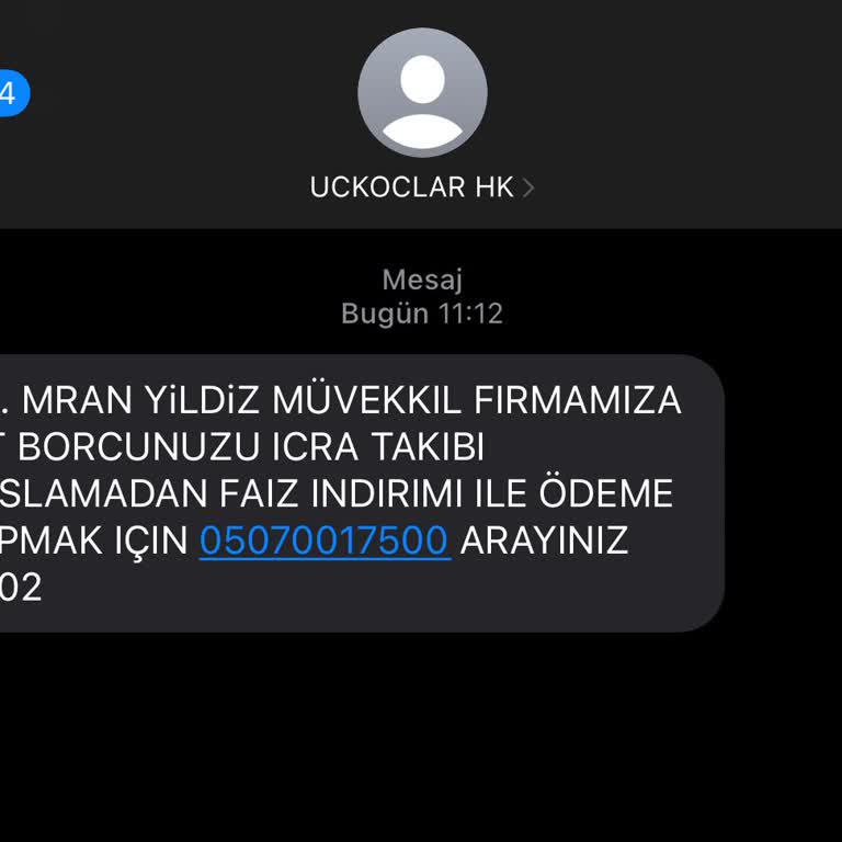 Tanımadığım Şirketten Gelen Yanıltıcı Borç Mesajı