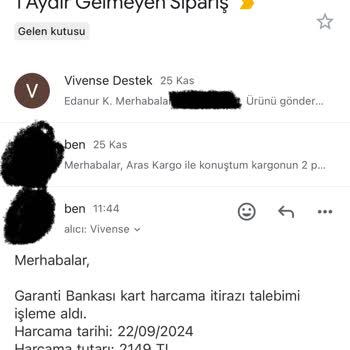 Vivense'den Teslim Edilmeyen TV Ünitesi Ve İade Sorunu