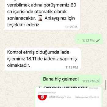 Para İadesi Ve Kötü Müşteri Hizmetleri Deneyimi
