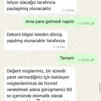 Para İadesi Ve Kötü Müşteri Hizmetleri Deneyimi