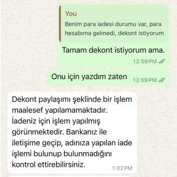 Para İadesi Ve Kötü Müşteri Hizmetleri Deneyimi