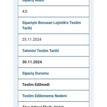 Borusan Lojistik İle Teslimat Sorunu Ve Müşteri Hizmetleri Yetersizliği