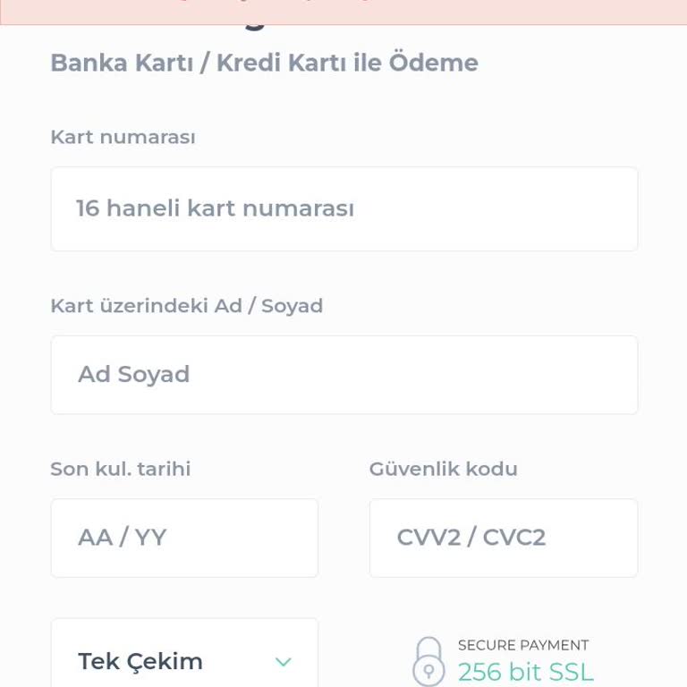 Online İşlemlerde Kart Sorunu