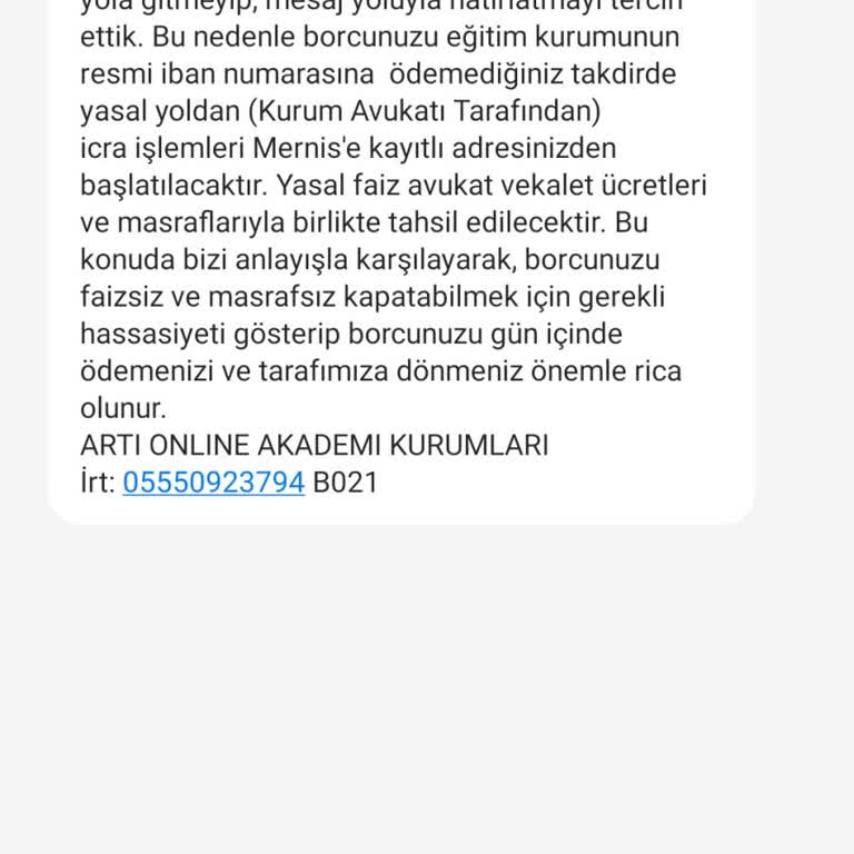 Yanıltıcı Eğitim Kurumu Ve Haksız Para Talebi