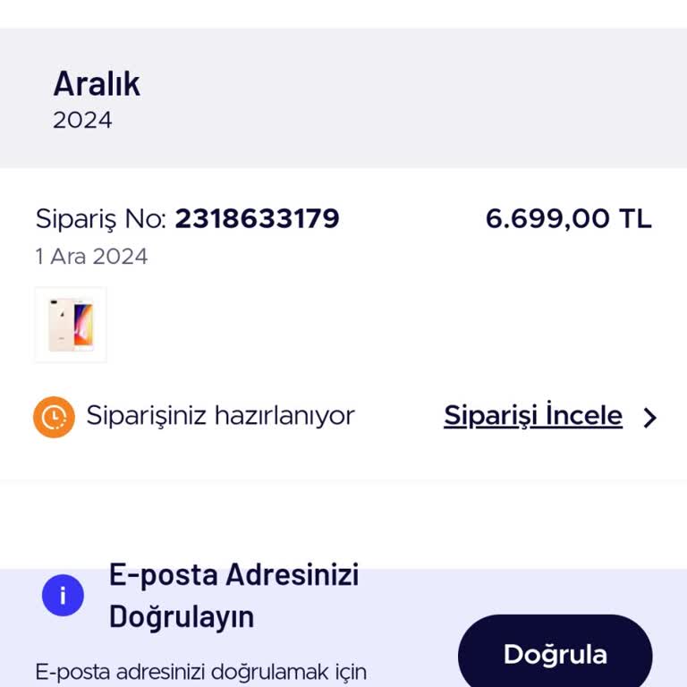 Kargoya Verilmeyen İphone 8 Plus İçin Acil Destek Talebi