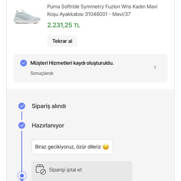 Eksik Gelen Ürün Ve Ulaşılamayan Satıcı Sorunu