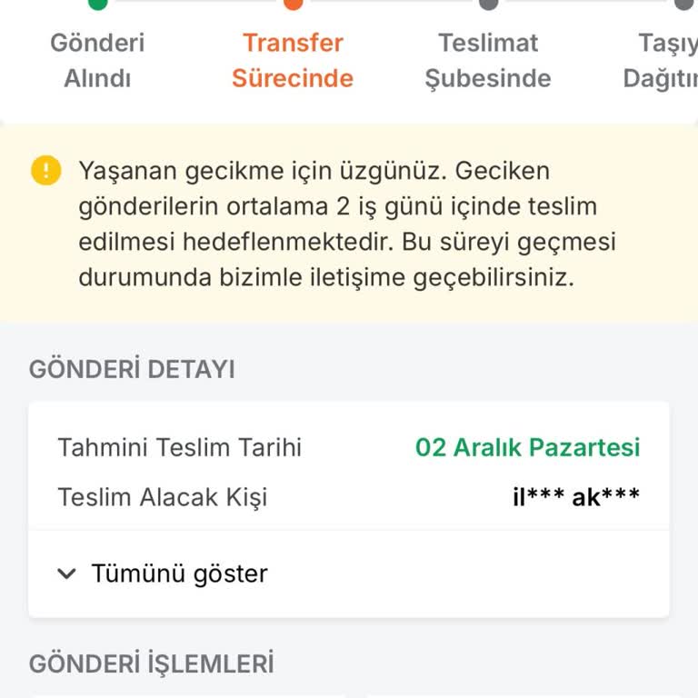 Kayıp Sipariş: Transfer Merkezinde Takılı Kalan Ürün