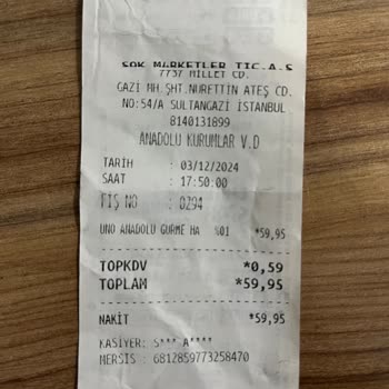 Şok Market'te Etiket Ve Kasa Fiyatı Tutarsızlığı