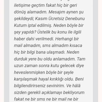 Beklenen Kutunun İptali Ve İletişimsizlik Sorunu