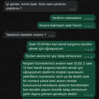Kargomu Almak İçin Yaptığım Çabalar Sonuçsuz Kaldı