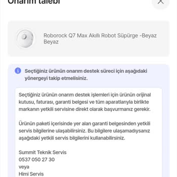 Roborock Q7 Servis Sürecindeki İletişim Sorunları Ve Ürün İadesi Problemi