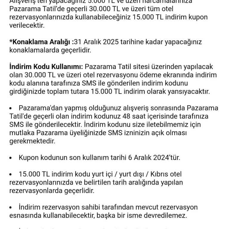 Pazarama Tatil Kampanyasında Kontenjan Sorunu