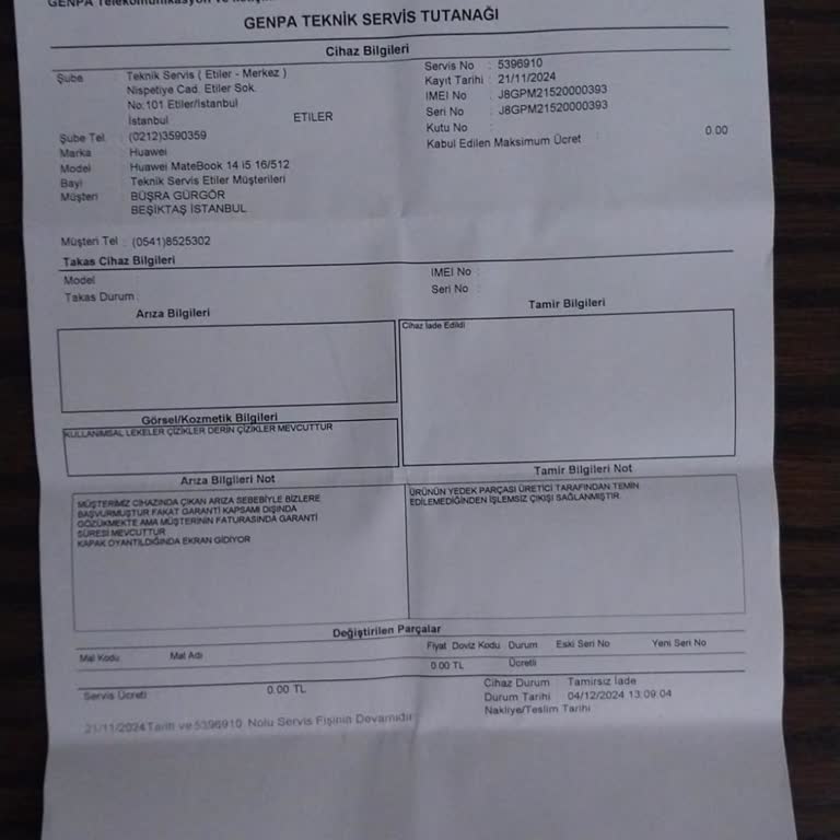 Huawei Matebook Yedek Parça Sorunu Ve Garanti Çelişkisi