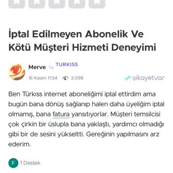 Almadığım Modemin Ücreti Hakkında Bilgilendirme