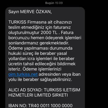 Almadığım Modemin Ücreti Hakkında Bilgilendirme
