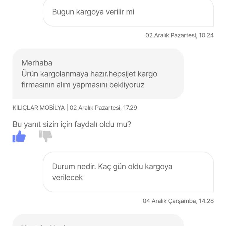 Hepsiburada'dan Sipariş Verdim, Kargoya Verilmedi!