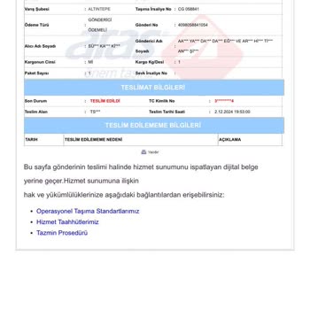 Aras Kargo İle Yaşanan Teslimat Sorunları