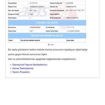 Aras Kargo İle Yaşanan Teslimat Sorunları