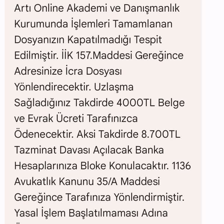 Yanıltıcı Sertifika Programı Ve Tehdit Mesajları