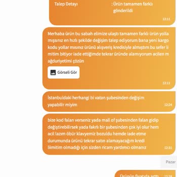 Yanlış Gönderilen Ürün Ve Değişim Sorunu