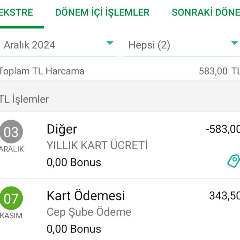 Garanti BBVA Kart Aidatı İadesi Talebi