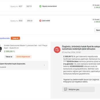 Hepsiburada İptal Edilen Siparişler Ve Müşteri Hizmetleri Sorunu