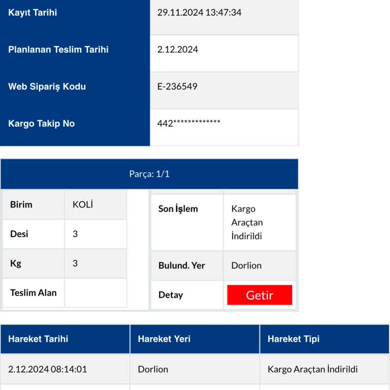 Kargo Teslimatında 3 Günlük Gecikme Ve İletişim Sorunu
