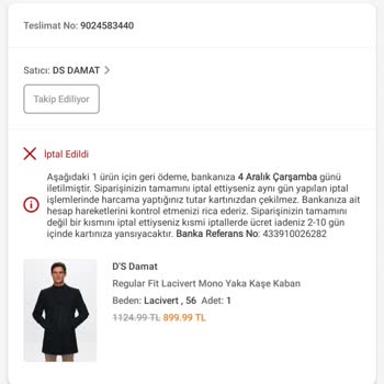 İptal Edilen Sipariş Ve Hayal Kırıklığı