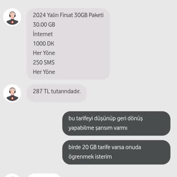 Vodafone'dan Çelişkili Paket Bilgilendirmesi