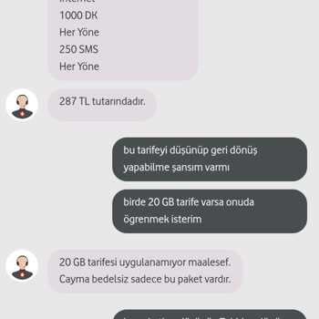 Vodafone'dan Çelişkili Paket Bilgilendirmesi