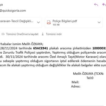 Quick Sigorta İle Zeyil İşlemi Çıkmazı: Çözüm Yok