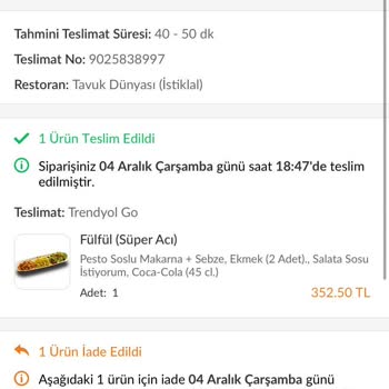 Trendyol GO'da Sürekli Eksik İçecek Sorunu