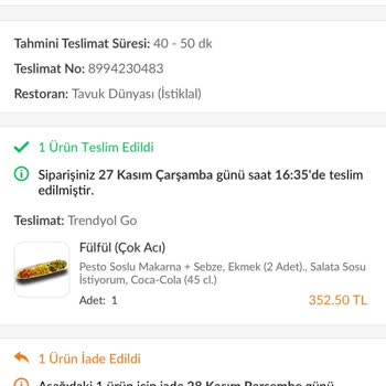 Trendyol GO'da Sürekli Eksik İçecek Sorunu