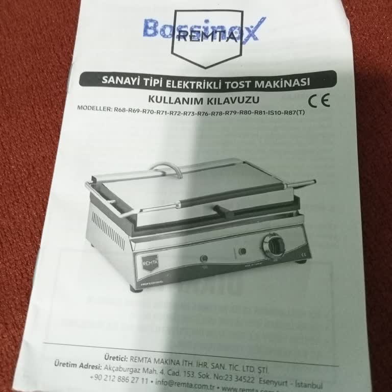 Remta Makine Bossinox Tost Makinesi Sorunu