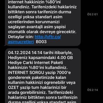Vodafone İnternet Kullanım Detaylarındaki Anormallikler