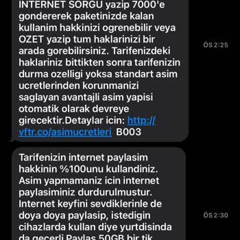 Vodafone İnternet Kullanım Detaylarındaki Anormallikler