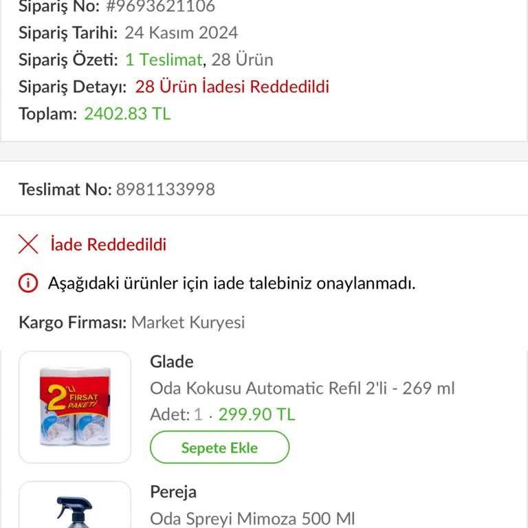 Teslim Edilmeyen Ürünler Ve İade Sorunu