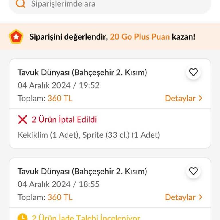 Trendyol GO'da Sipariş Karmaşası Ve İptaller