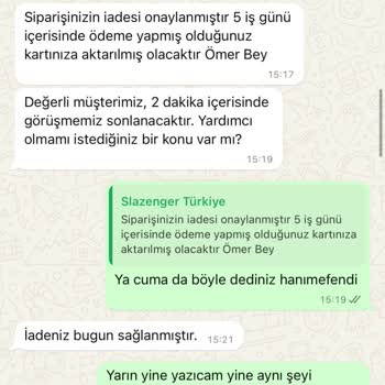 Slazenger Alışverişinde İade Ve Kargo Sorunları