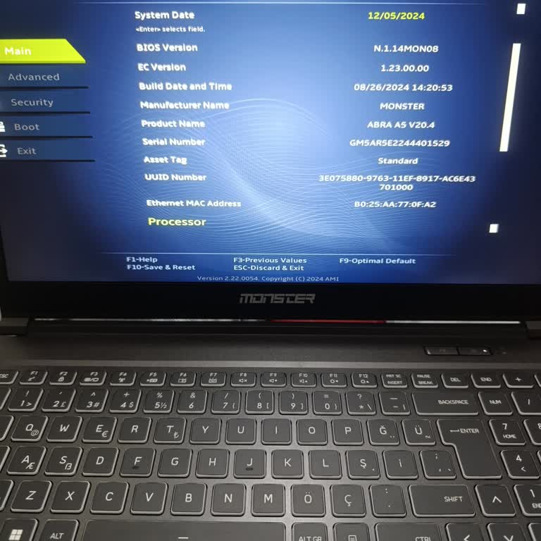 Monster Abra A5: BIOS Kapanmaz Sorunu