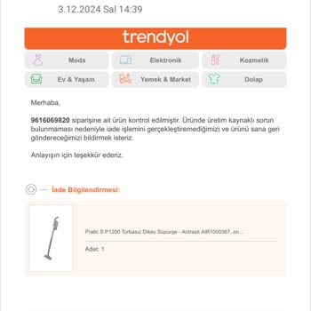 Hatalı Süpürge Ve İade Sorunu