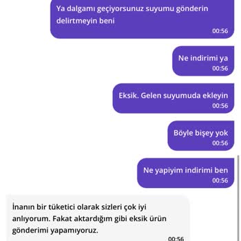 Getir'de Eksik Su Siparişi Ve Yetersiz Destek