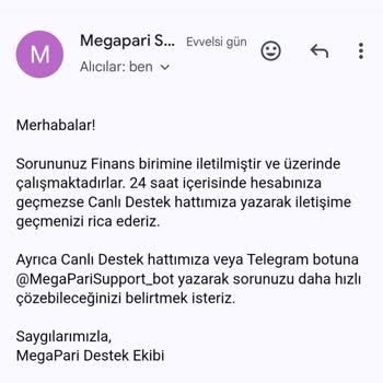 Megapari Sitesinde Para Yatırma Sorunu