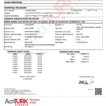 Acnturk Sigorta Şikayeti