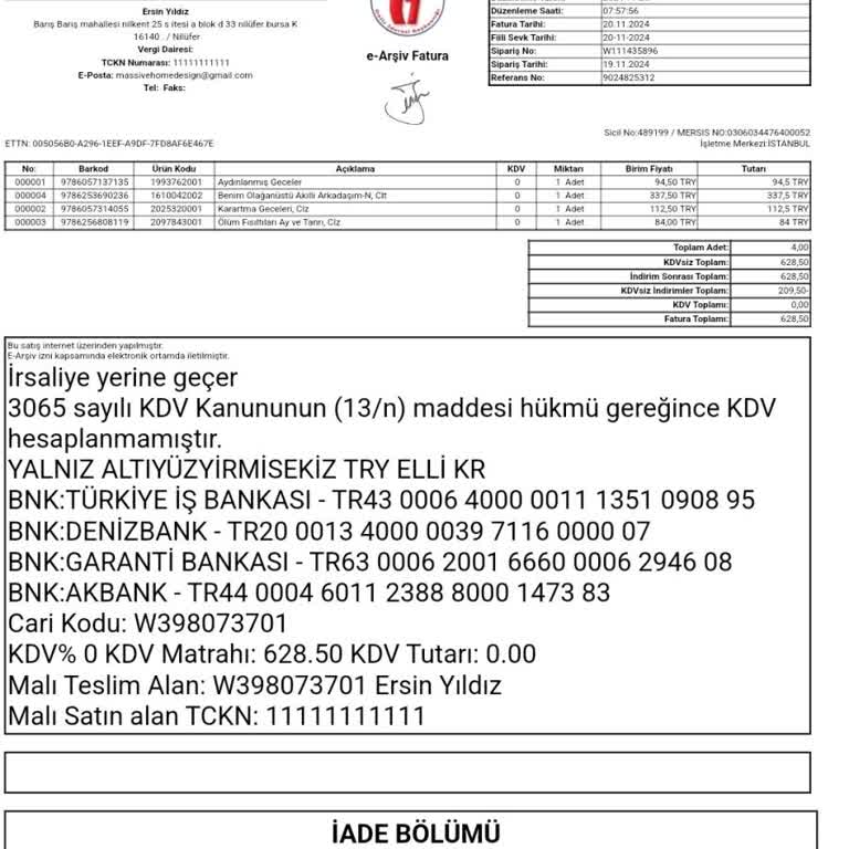 D&R Siparişimde İade Sorunu Ve Geciken Ödeme